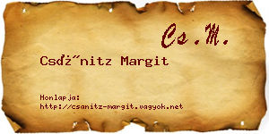 Csánitz Margit névjegykártya